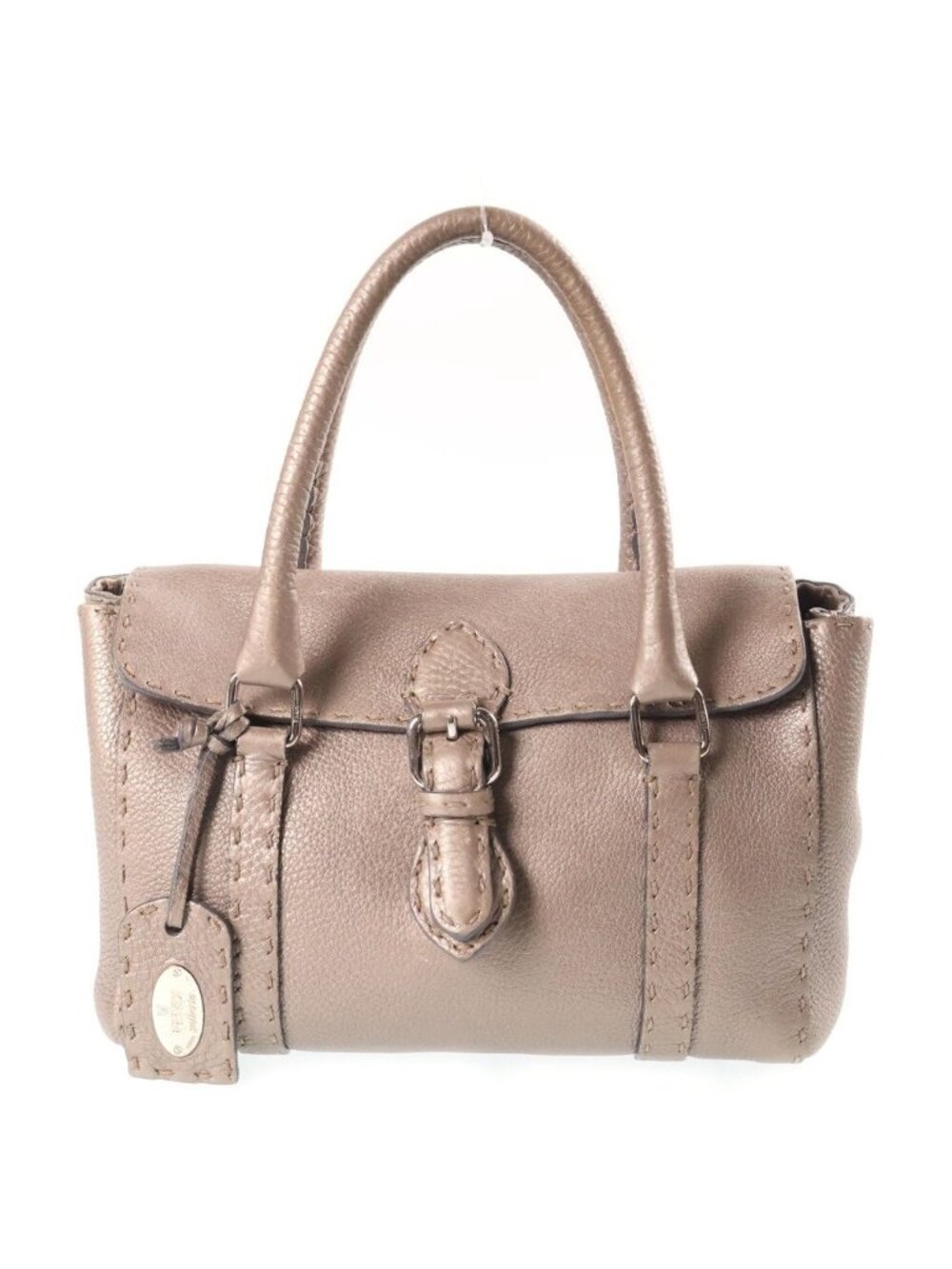 Fendi Selleria Mini Linda Leather Handbag Beige